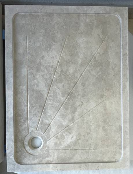 Receveur douche , bac à douche épaisseur 5cm  en Travertin