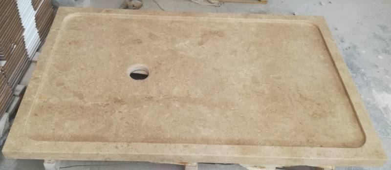 TRAVERTIN BLOIS, bac à douche, receveur en Travertin pierre naturelle