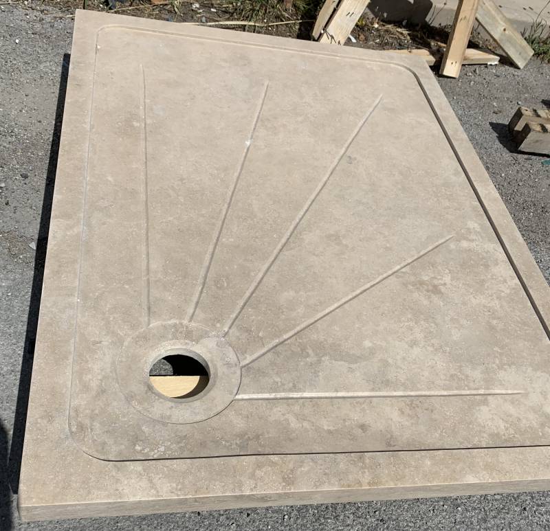 Travertin bac à Douche en pierre naturelle