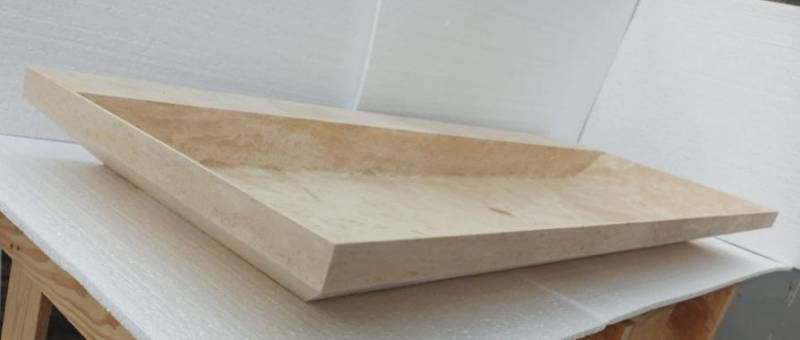 Vasque plate en Travertin massif