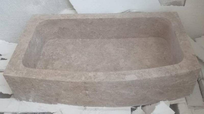 Evier en Travertin pierre naturelle massive