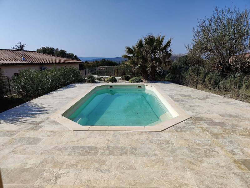 Travertin pierre naturelle pour dallage extérieur, terrasse de piscine