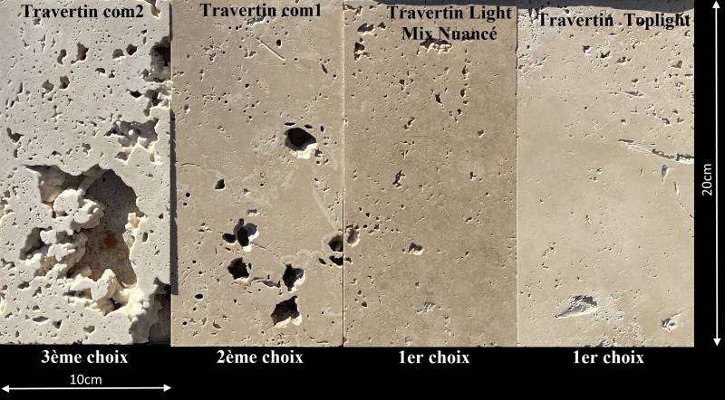 Travertins beiges, les qualités et nuances de pierre