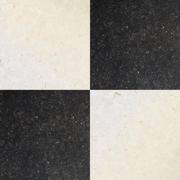 Dallage en damier. Pierre de Mareuil : Pierre Naturelle du Périgord Marbrière Cristalline – Disponible en Vente Directe chez FRANCEPIERRE