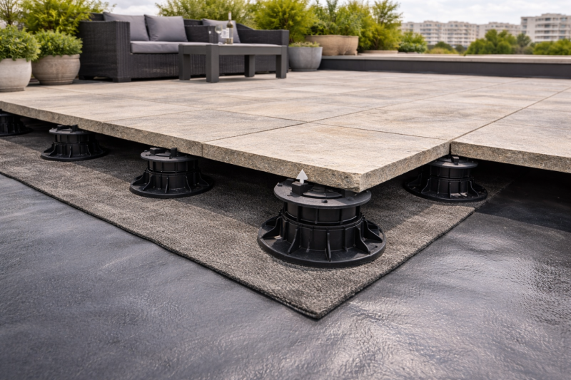 Dallage, dalle sur plot. Quelle épaisseur de pierre naturelle choisir ?